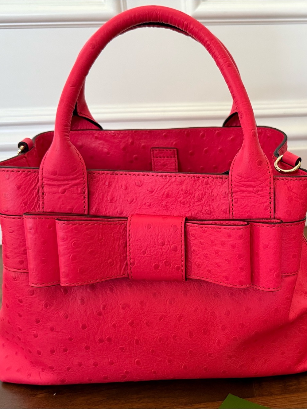 NWT Kate Spade Charm City Ostrich Provence Satchel Bag - Desert Rose Pink